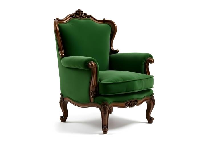 Elegant Antique Green Armchair in Classic Palace Decor